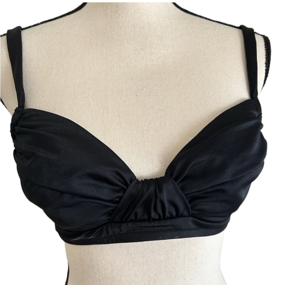 J. Crew Bikini Top Black Swim Style 79920 Soft Cup size Medium